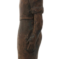 Poignant Old Carving of Miner with Pick Axe