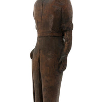 Poignant Old Carving of Miner with Pick Axe