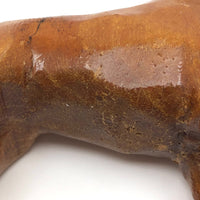Hand-carved, Varnished Vintage Wooden Boxer Dog