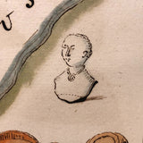 Antique Ink and Watercolor Hand-drawn Dutch Manuscript Map of Early Utrecht