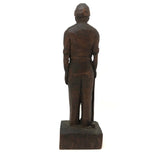 Poignant Old Carving of Miner with Pick Axe
