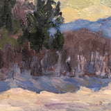 Chaloi Leonty Oil on Paper Winter Landscape Painting, 1970