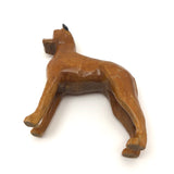 Hand-carved, Varnished Vintage Wooden Boxer Dog