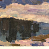 Chaloi Leonty Oil on Paper Winter Landscape Painting, 1970