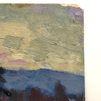 Chaloi Leonty Oil on Paper Winter Landscape Painting, 1970