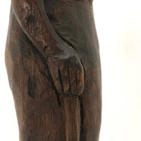 Poignant Old Carving of Miner with Pick Axe