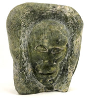 Wonderful Inuit Carved Stone Janus Faced Sculpture
