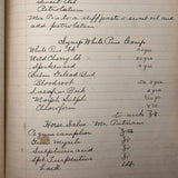 Antique Hospital Pharmacist's Notebook with Many Remedy Recipes!