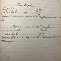 Antique Hospital Pharmacist's Notebook with Many Remedy Recipes!