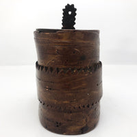 Birch Bark Antique Lidded Box with Leather Pull