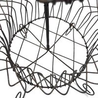 19th Century American Two-Tiered Wirework Basket on Scrolled Feet
