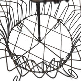 19th Century American Two-Tiered Wirework Basket on Scrolled Feet