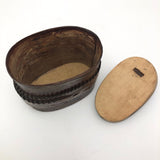 Birch Bark Antique Lidded Box with Leather Pull