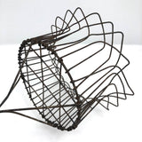 19th Century American Two-Tiered Wirework Basket on Scrolled Feet