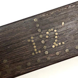 Beautiful Treen Ruler with Inlaid Brass Pins