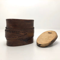Birch Bark Antique Lidded Box with Leather Pull