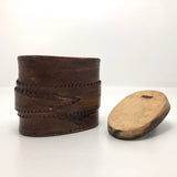Birch Bark Antique Lidded Box with Leather Pull