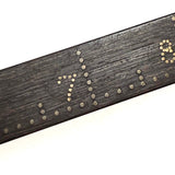 Beautiful Treen Ruler with Inlaid Brass Pins