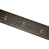 Beautiful Treen Ruler with Inlaid Brass Pins