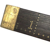 Beautiful Treen Ruler with Inlaid Brass Pins