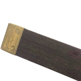 Beautiful Treen Ruler with Inlaid Brass Pins