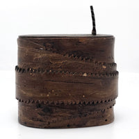 Birch Bark Antique Lidded Box with Leather Pull