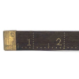 Beautiful Treen Ruler with Inlaid Brass Pins