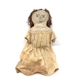 Super Sweet Antique Ragdoll with Embroidered Face and Yellow Dress