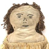 Super Sweet Antique Ragdoll with Embroidered Face and Yellow Dress