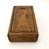 Beautiful Antique Wooden Spillikin / Spellican Set in Original Slide Top Box