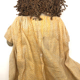 Super Sweet Antique Ragdoll with Embroidered Face and Yellow Dress