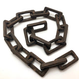 Hand-carved Old Dark Wood Whimsy Chain - 24 Inches