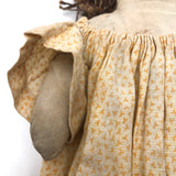 Super Sweet Antique Ragdoll with Embroidered Face and Yellow Dress