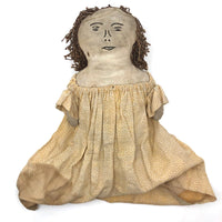 Super Sweet Antique Ragdoll with Embroidered Face and Yellow Dress