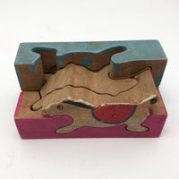 Interlocking Wooden Cube Horse Puzzle