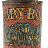 Ruby Rub Oil Metal Polish Can, Early 20th C.