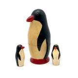 Sweet Vintage Wooden Nesting Penguin Set - Mother + 2 Babies