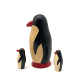 Sweet Vintage Wooden Nesting Penguin Set - Mother + 2 Babies