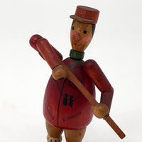 West German Wooden Hunter Figurine with Duck and Moving Parts