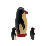 Sweet Vintage Wooden Nesting Penguin Set - Mother + 2 Babies