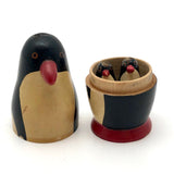 Sweet Vintage Wooden Nesting Penguin Set - Mother + 2 Babies