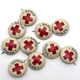 American Junior Red Cross "I Serve" Pinback Buttons, Sold Individually