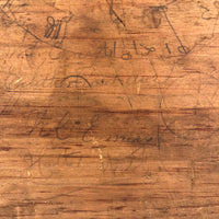 Primitive Old Pencil-drawn Wooden Parcheesi Game Board with Great Reverse