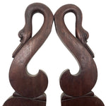 Carved Swan Chair Arms, A Pair