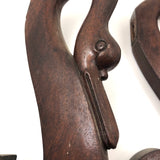 Carved Swan Chair Arms, A Pair