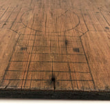 Primitive Old Pencil-drawn Wooden Parcheesi Game Board with Great Reverse