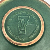 Bennington Potters Vintage Matte Green Shallow Bowl / Pie Pan