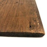 Primitive Old Pencil-drawn Wooden Parcheesi Game Board with Great Reverse