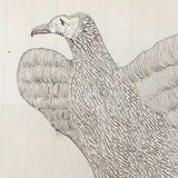 Wonderful Circa 1860s Ink Drawing of Towering Eagle in Period Frame
