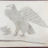 Wonderful Circa 1860s Ink Drawing of Towering Eagle in Period Frame
